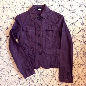 J. Crew espresso linen safari jacket